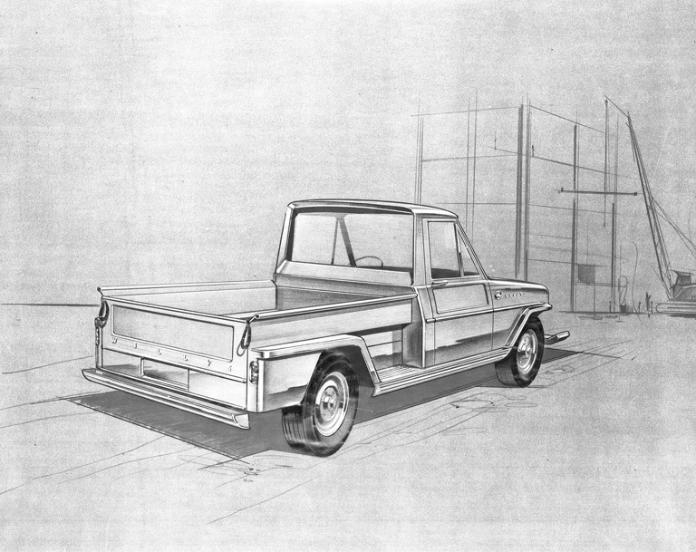 Brooks Stevens design concepts for Willys/Kaiser Jeep pickup trucks